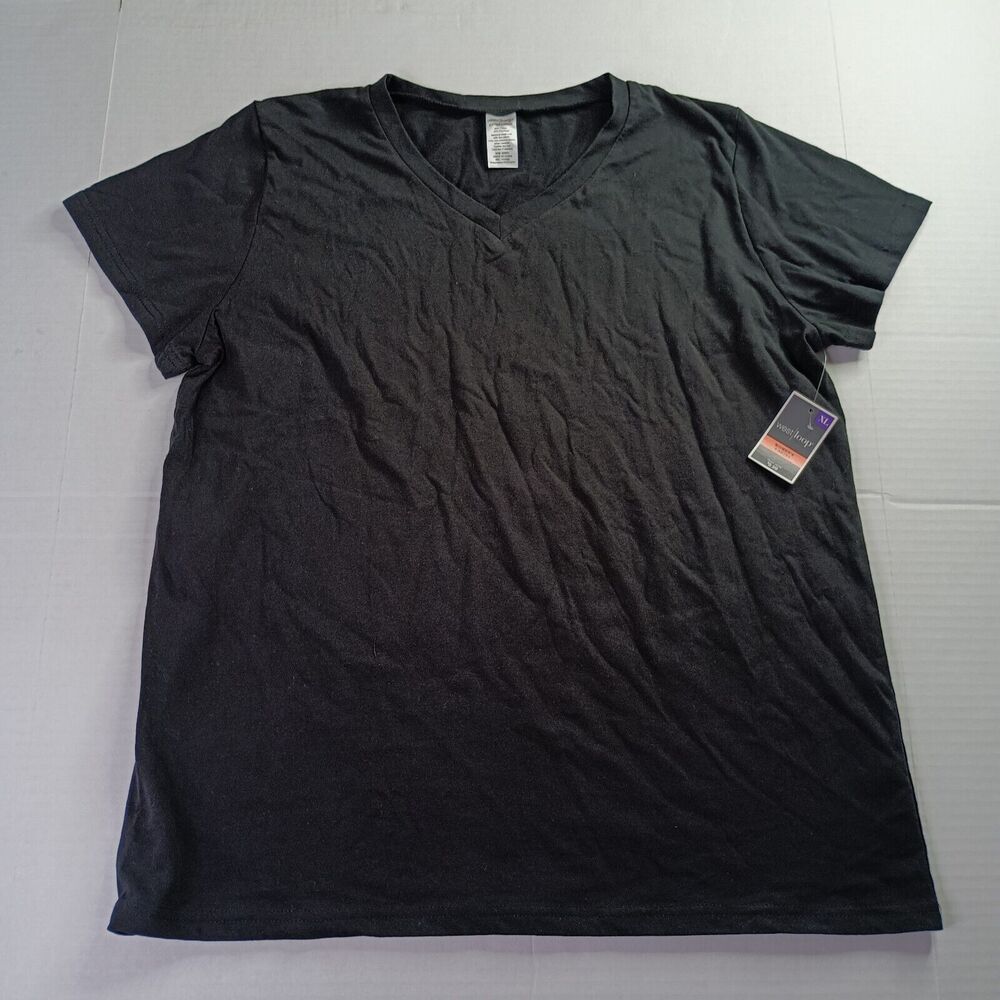West Loop T-Shirt‎ Women’s XL XLarge Black V-Neck Short Sleeve